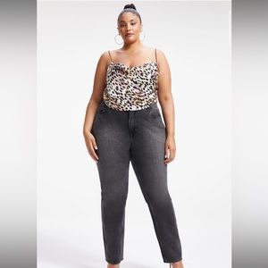 NWT Good American Satin Cowl Neck Cami Crop Top